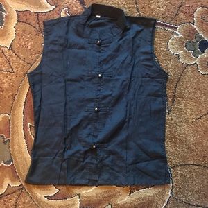 Asian style black tank top shirt